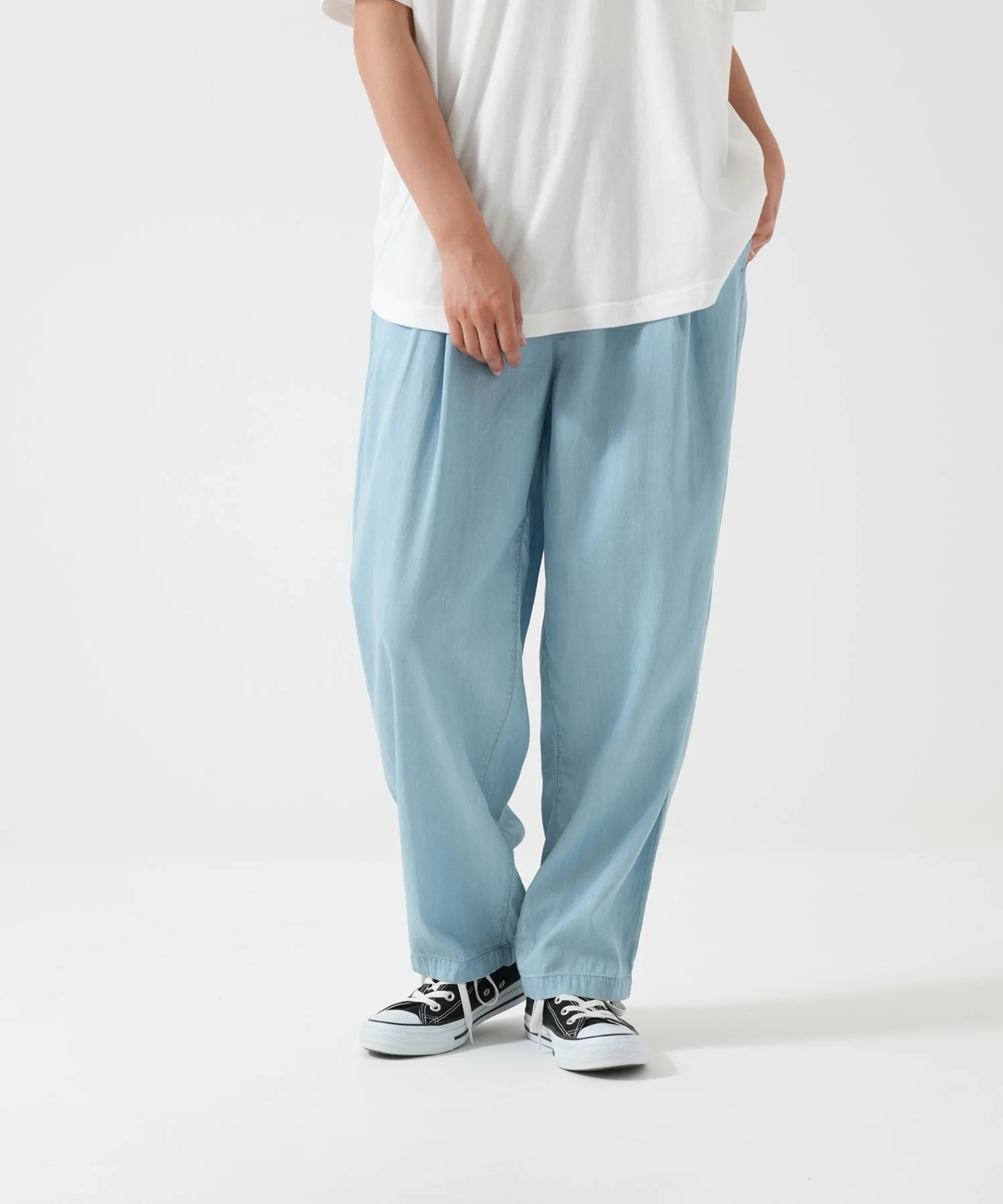 6ozデニムワイドテーパードパンツ - Image 11