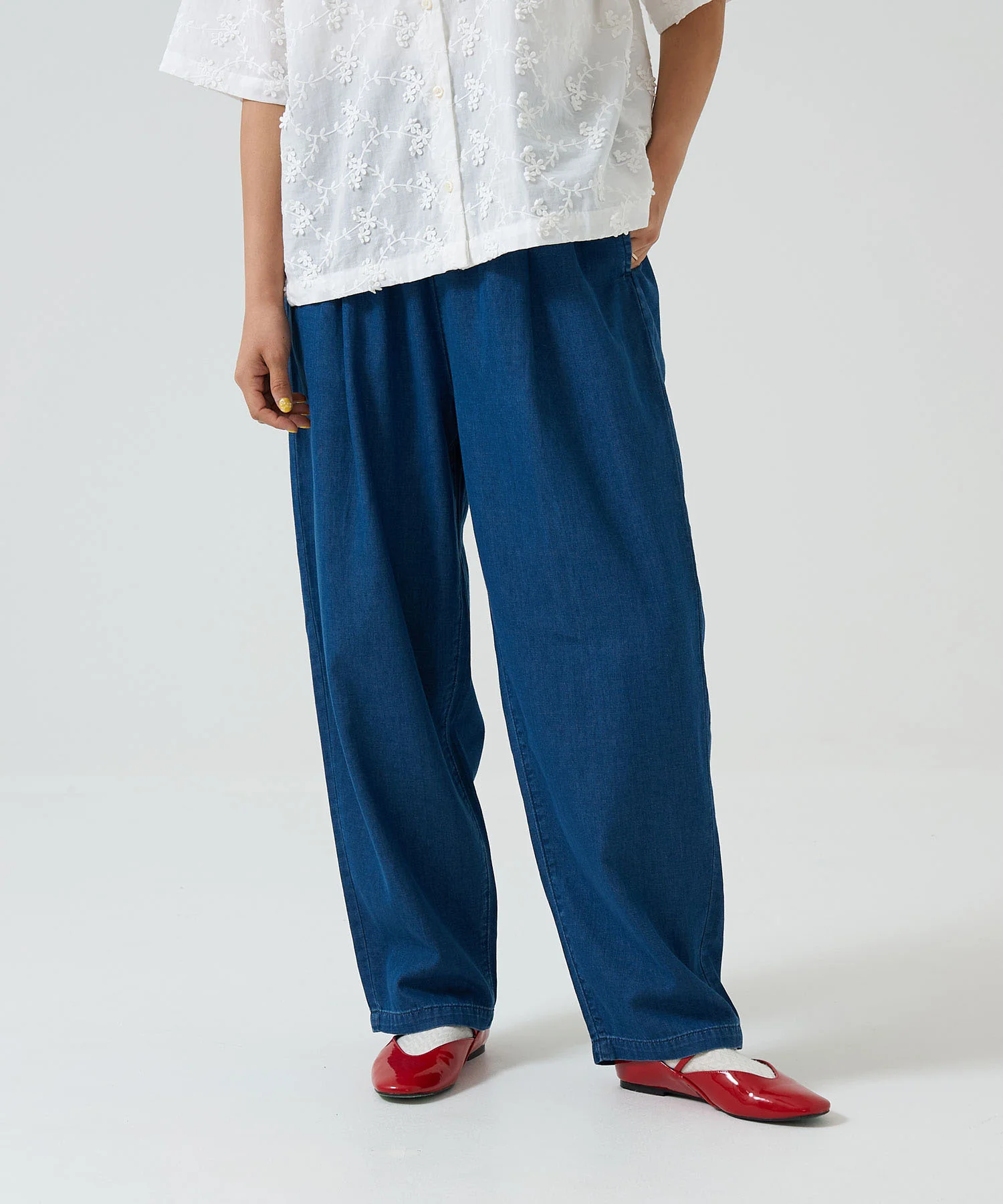 6ozデニムワイドテーパードパンツ - Image 8
