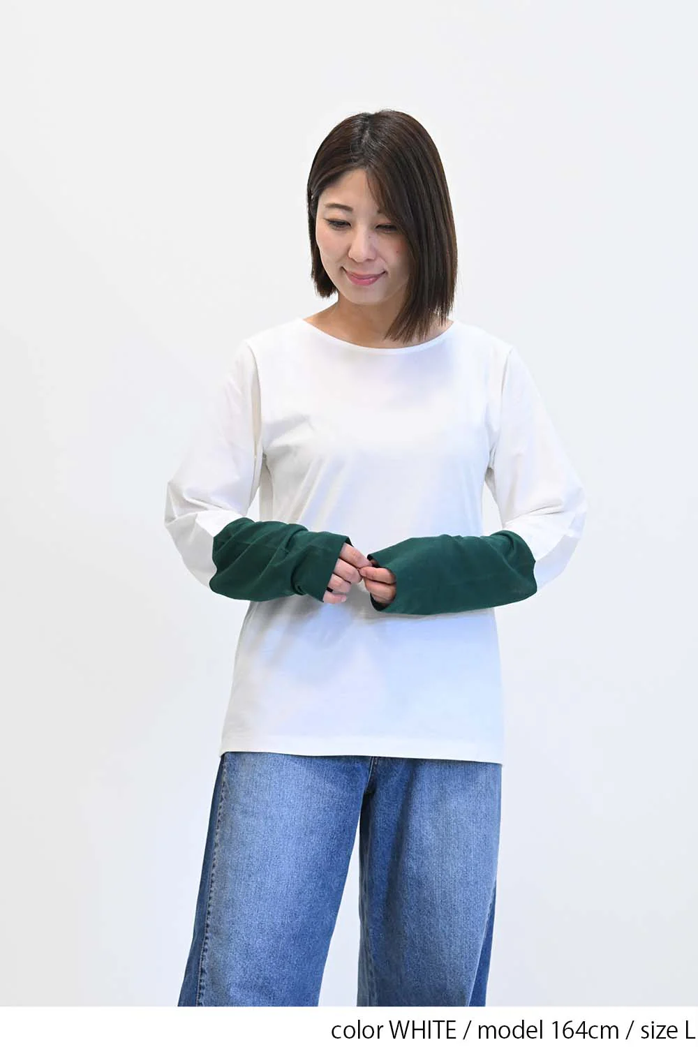 袖切り替えシアーロンTee - Image 14