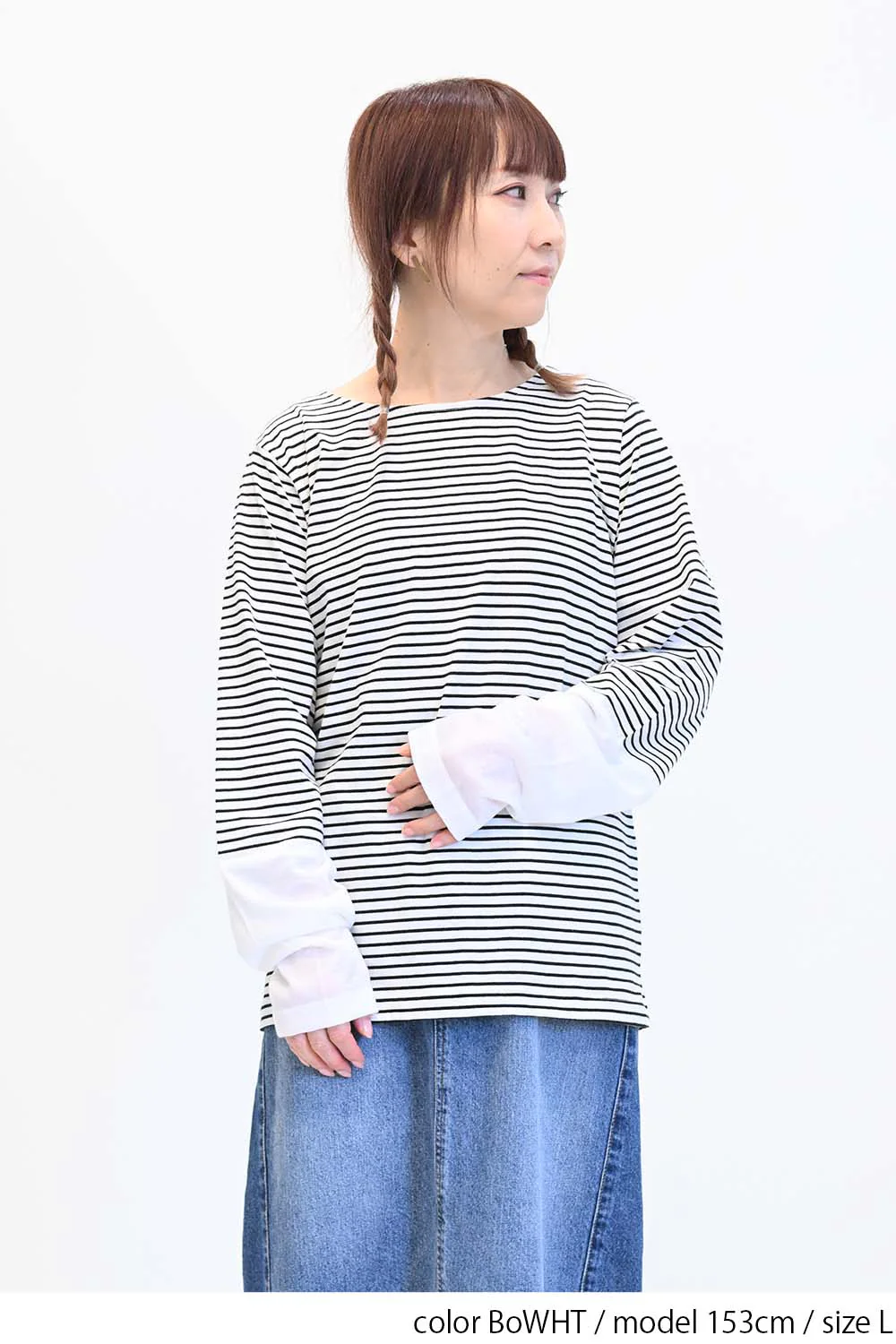 袖切り替えシアーロンTee - Image 24