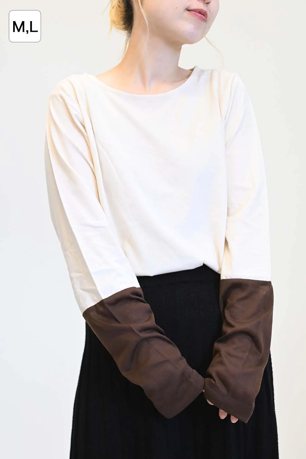 袖切り替えシアーロンTee - Image 5