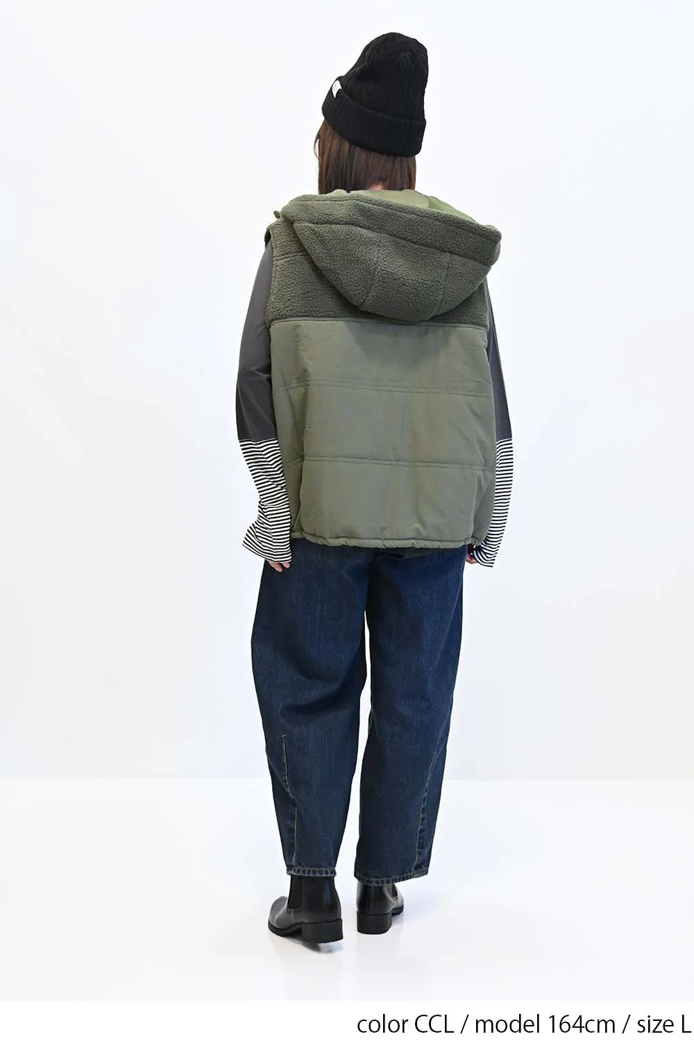 袖ボーダー切り替えロンTee - Image 18