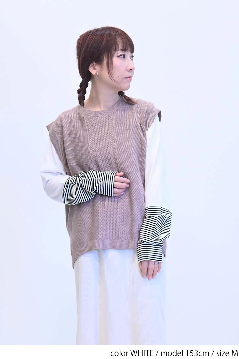袖ボーダー切り替えロンTee - Image 25