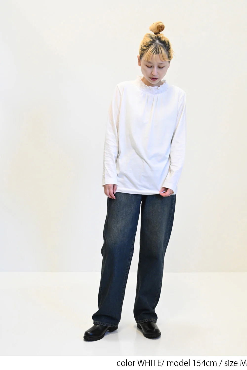 襟シャーリングレースロンTee - Image 7