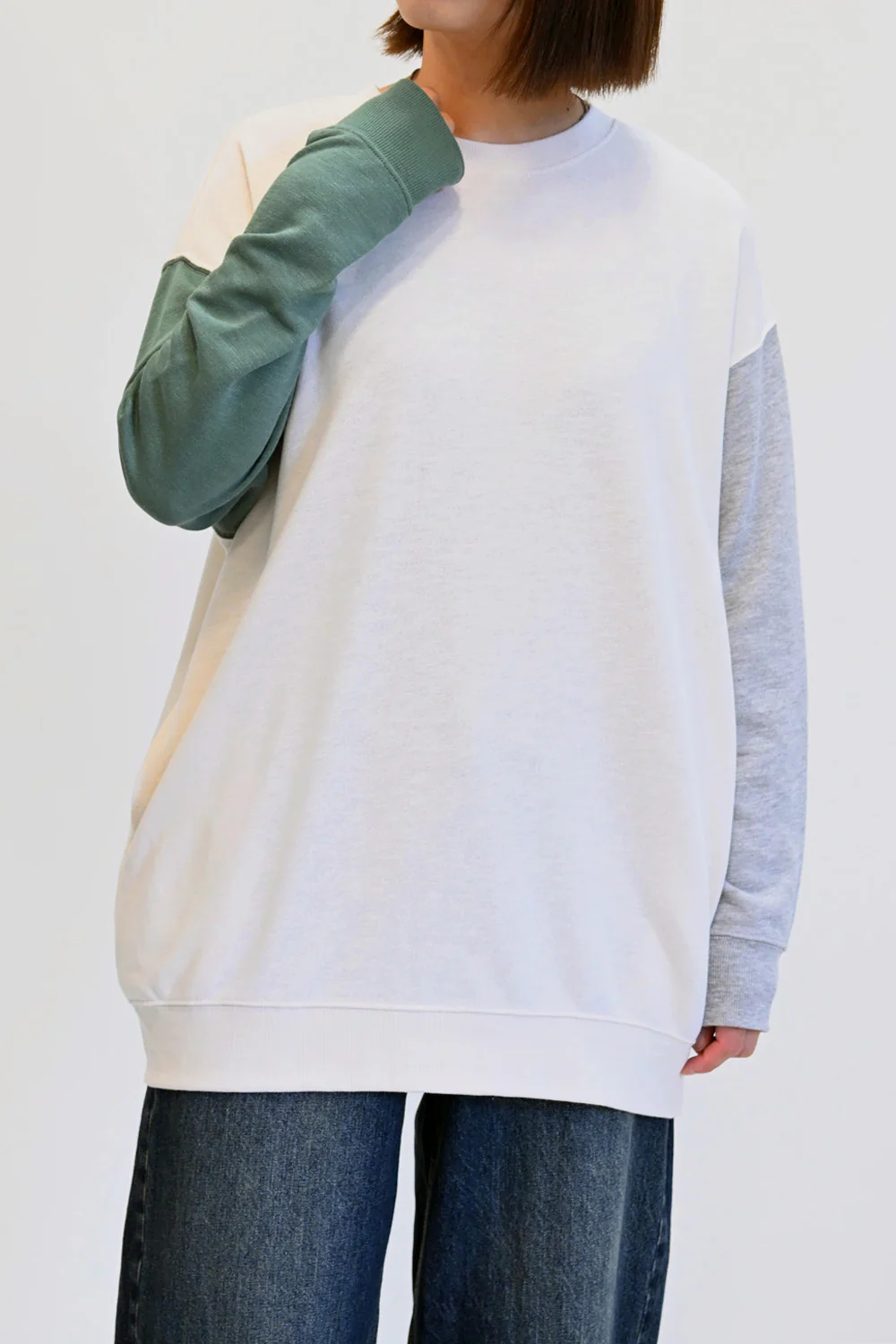 スラブ裏毛クルーネックチュニック - Image 5