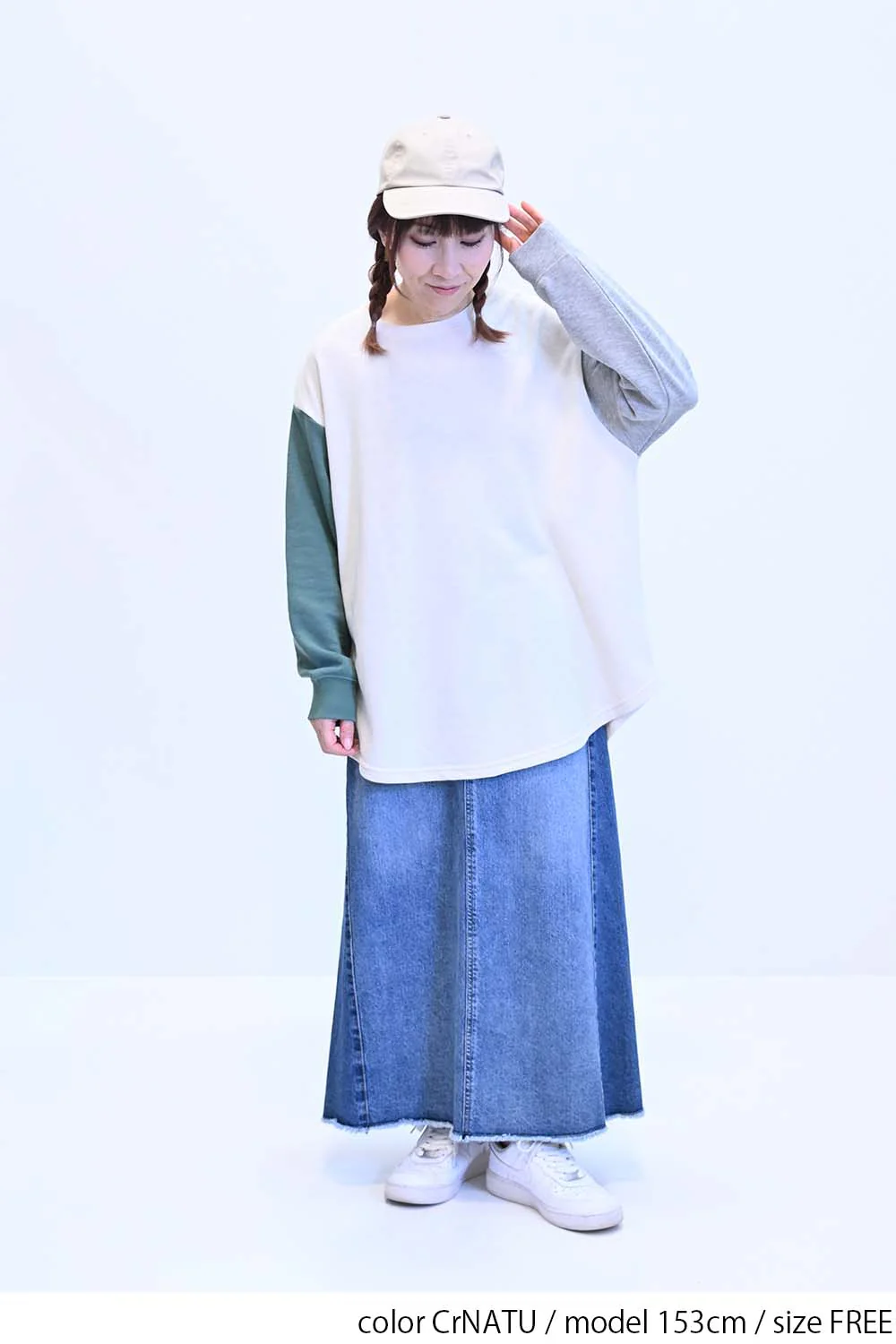 スラブ裏毛裾ラウンドチュニック - Image 10