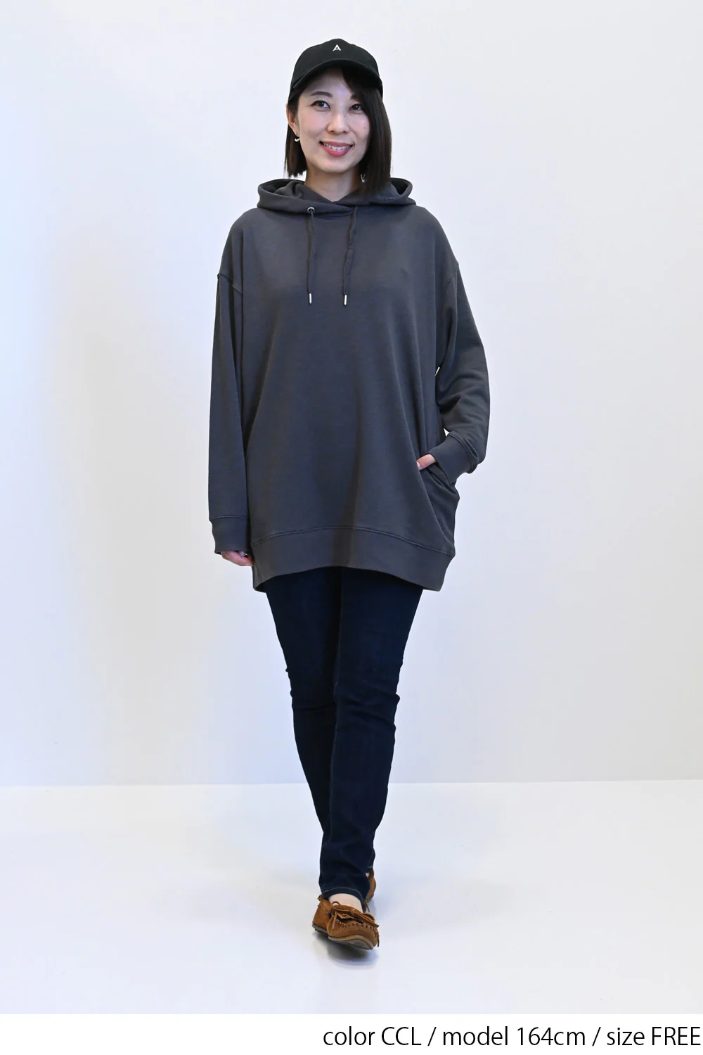 スラブ裏毛パーカーチュニック - Image 11