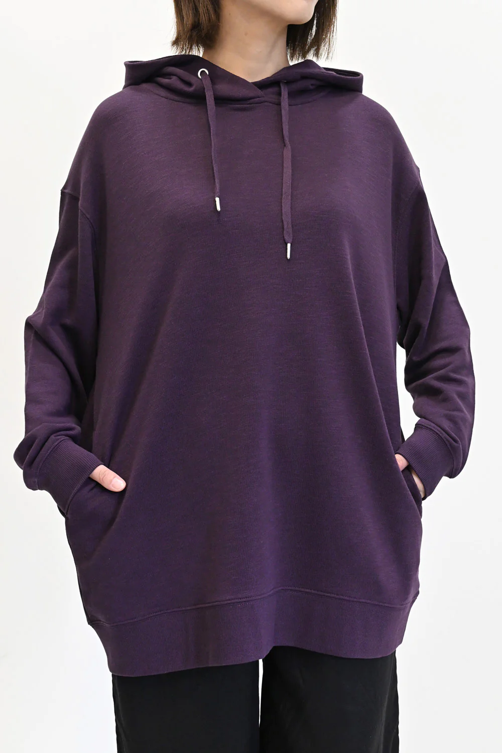 スラブ裏毛パーカーチュニック - Image 4