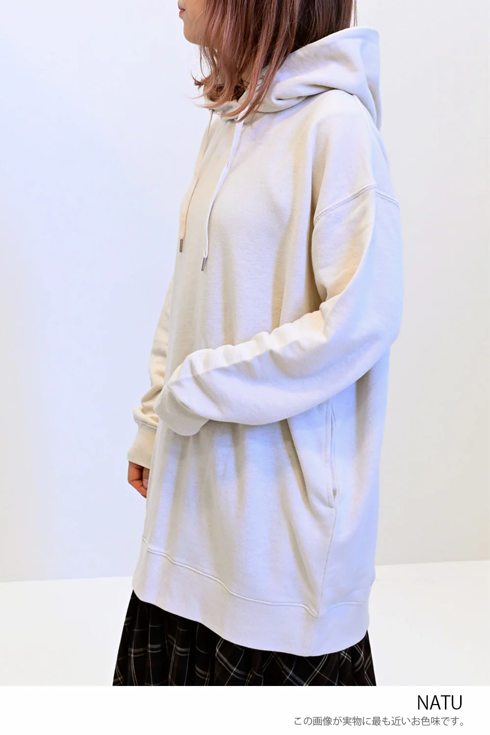 スラブ裏毛パーカーチュニック - Image 45