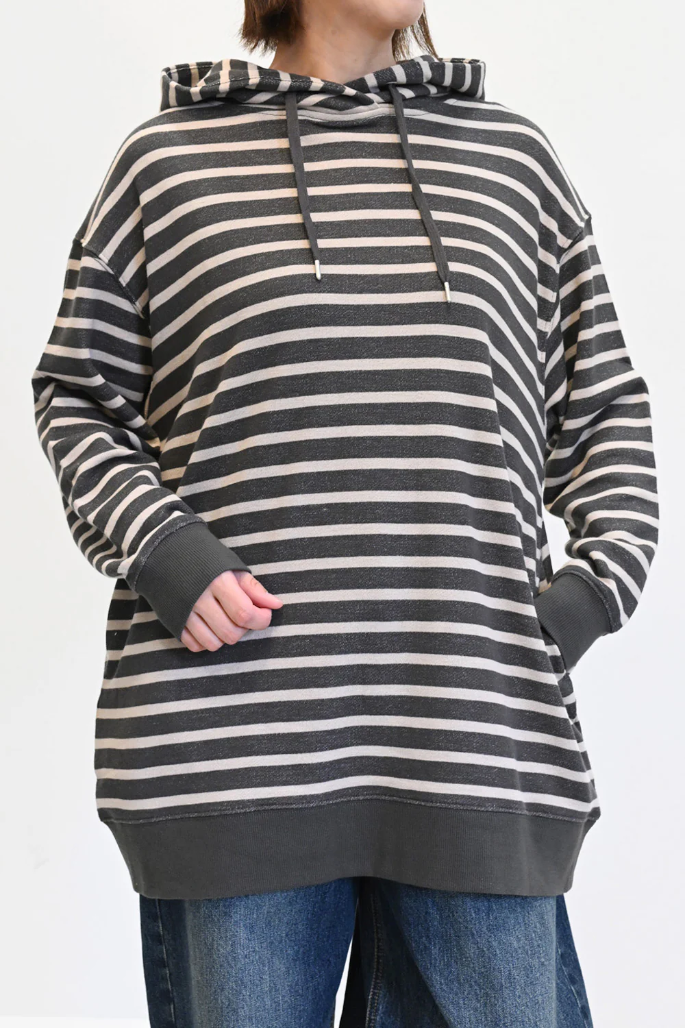 スラブ裏毛パーカーチュニック - Image 6