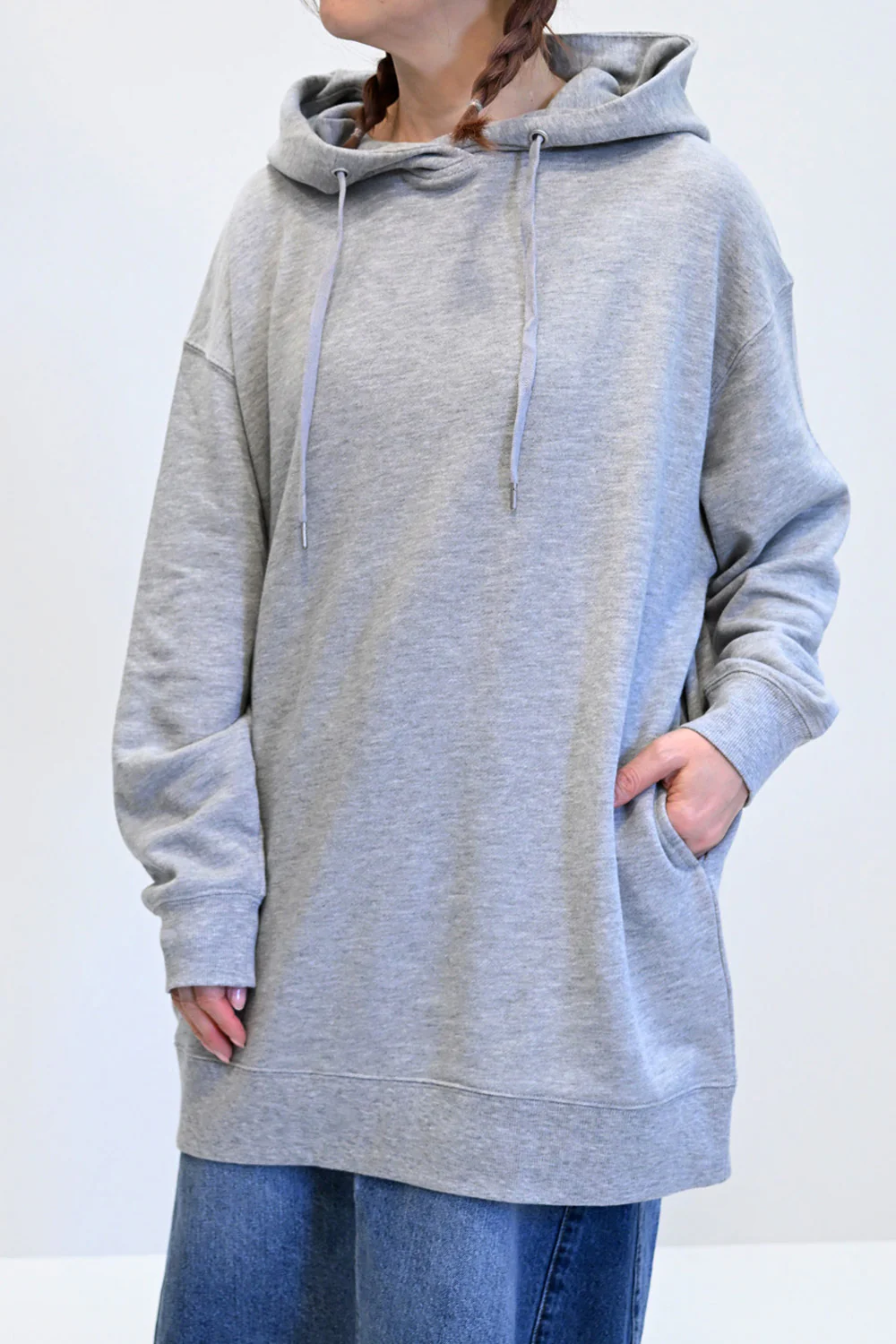 スラブ裏毛パーカーチュニック - Image 7