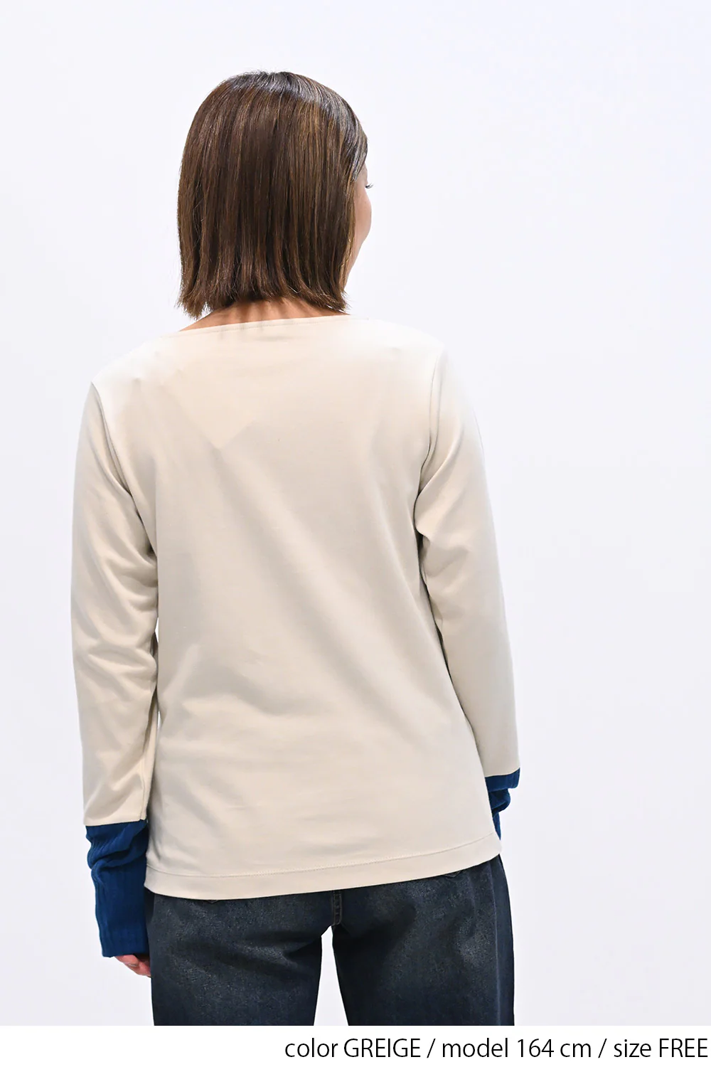 袖切り替えボタン付きロンTee - Image 13