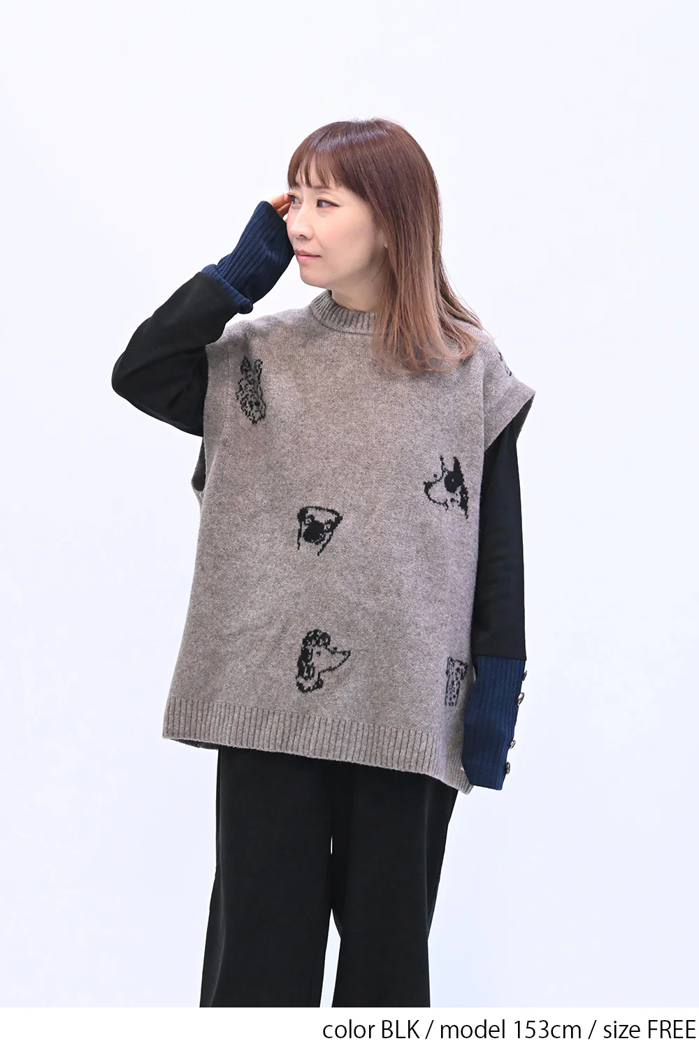 袖切り替えボタン付きロンTee - Image 17