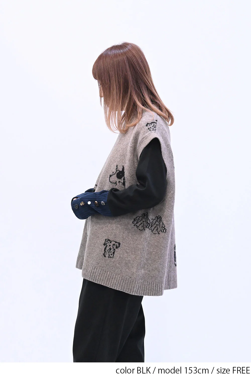 袖切り替えボタン付きロンTee - Image 18