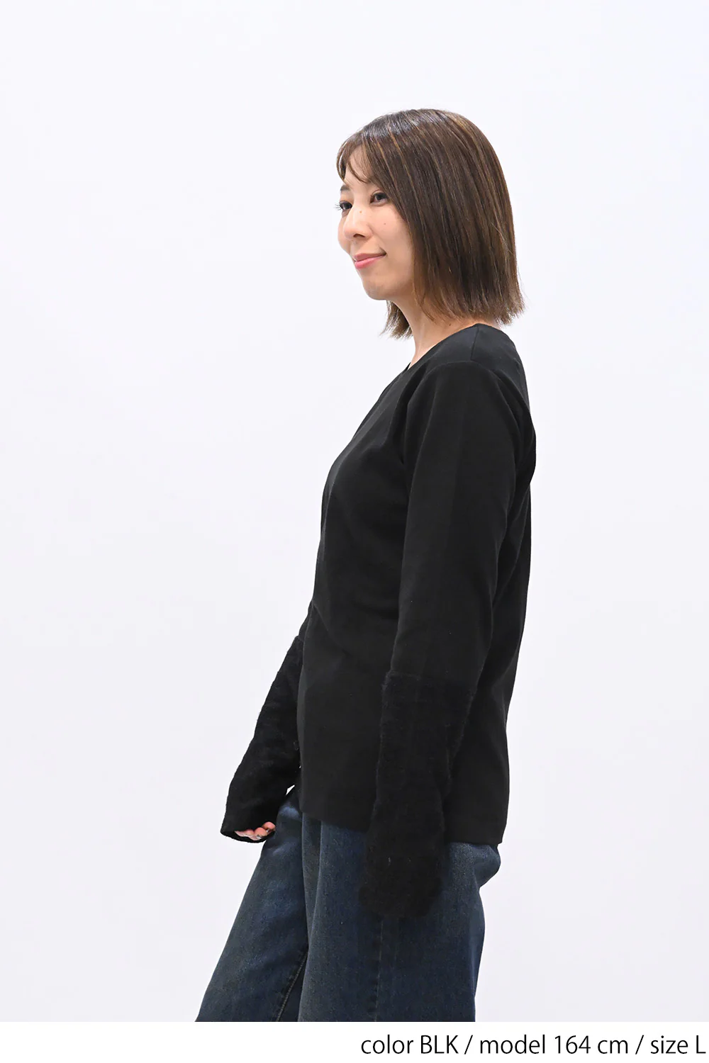 袖モヘア調レース切替 ロンTee - Image 15