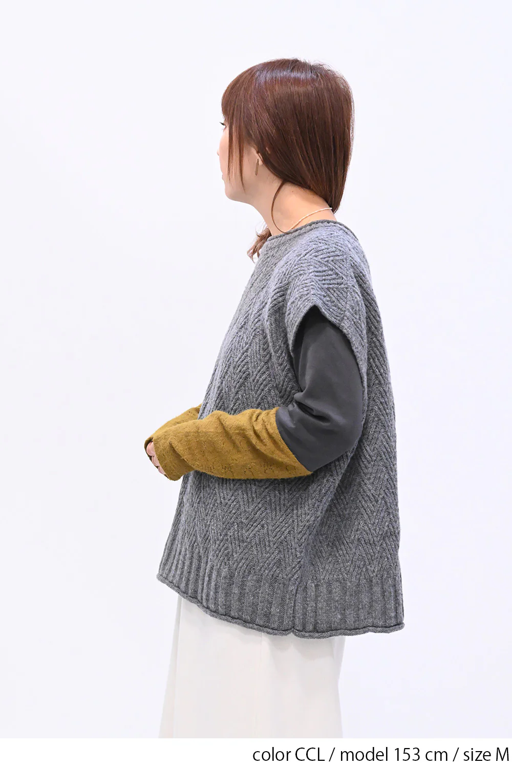 袖モヘア調レース切替 ロンTee - Image 9
