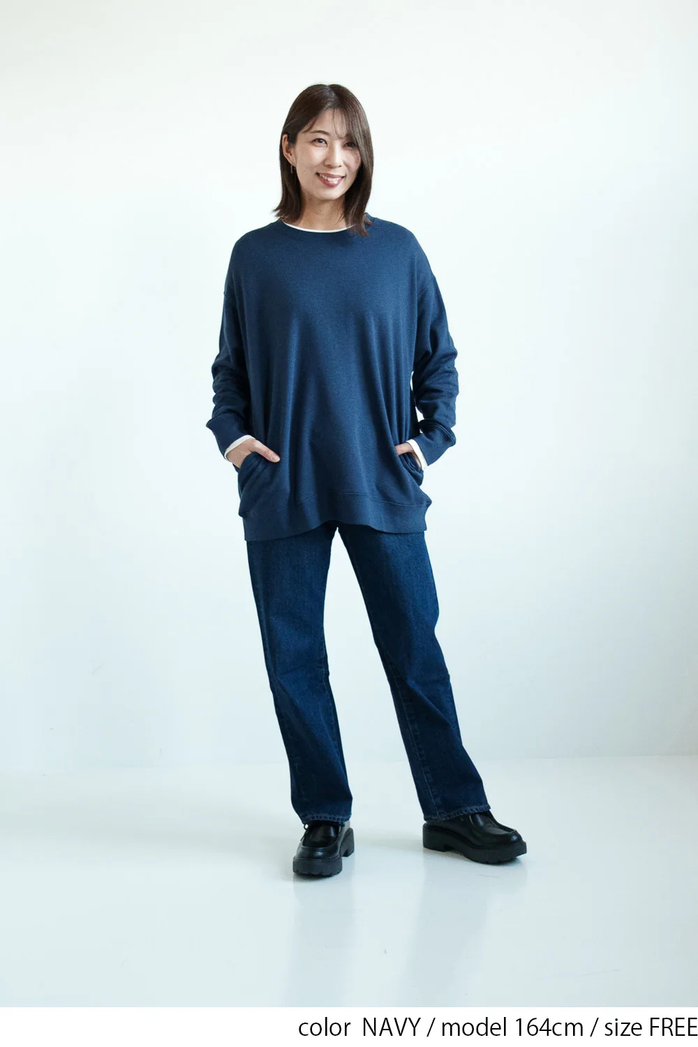 スラブ裏毛クルーネックチュニック - Image 20
