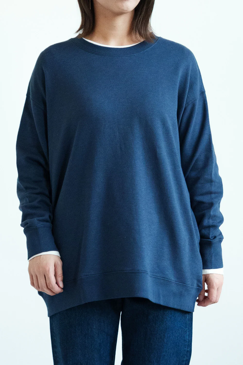 スラブ裏毛クルーネックチュニック - Image 4