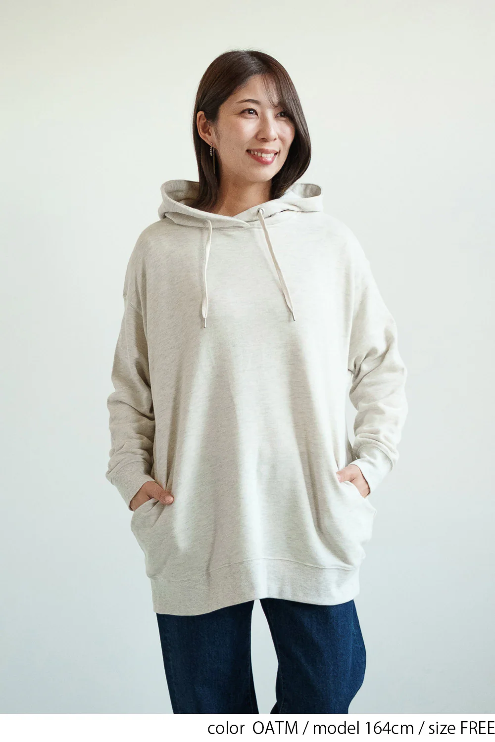 スラブ裏毛パーカーチュニック - Image 11