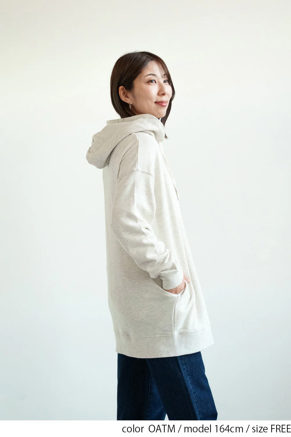 スラブ裏毛パーカーチュニック - Image 12