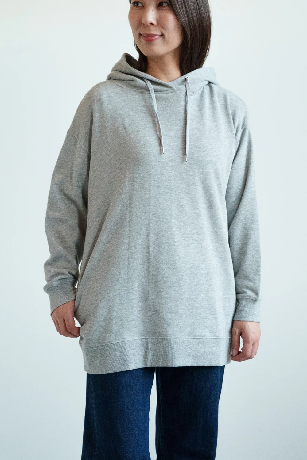 スラブ裏毛パーカーチュニック - Image 6