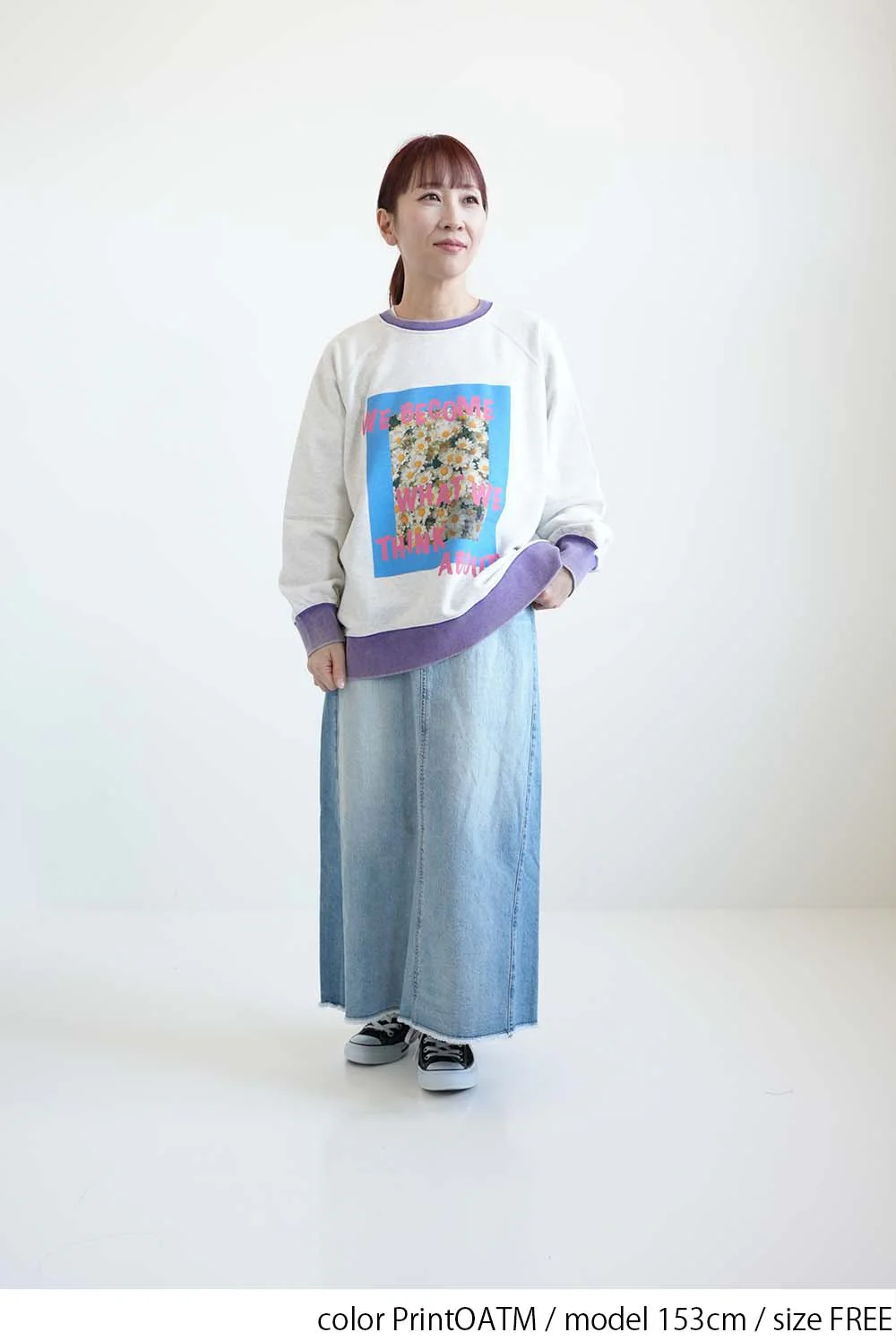 フラワープリント配色裏毛プルオーバー - Image 9