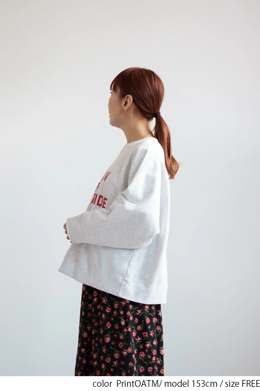 裏毛ワイドスリーブプリントプルオーバー - Image 8