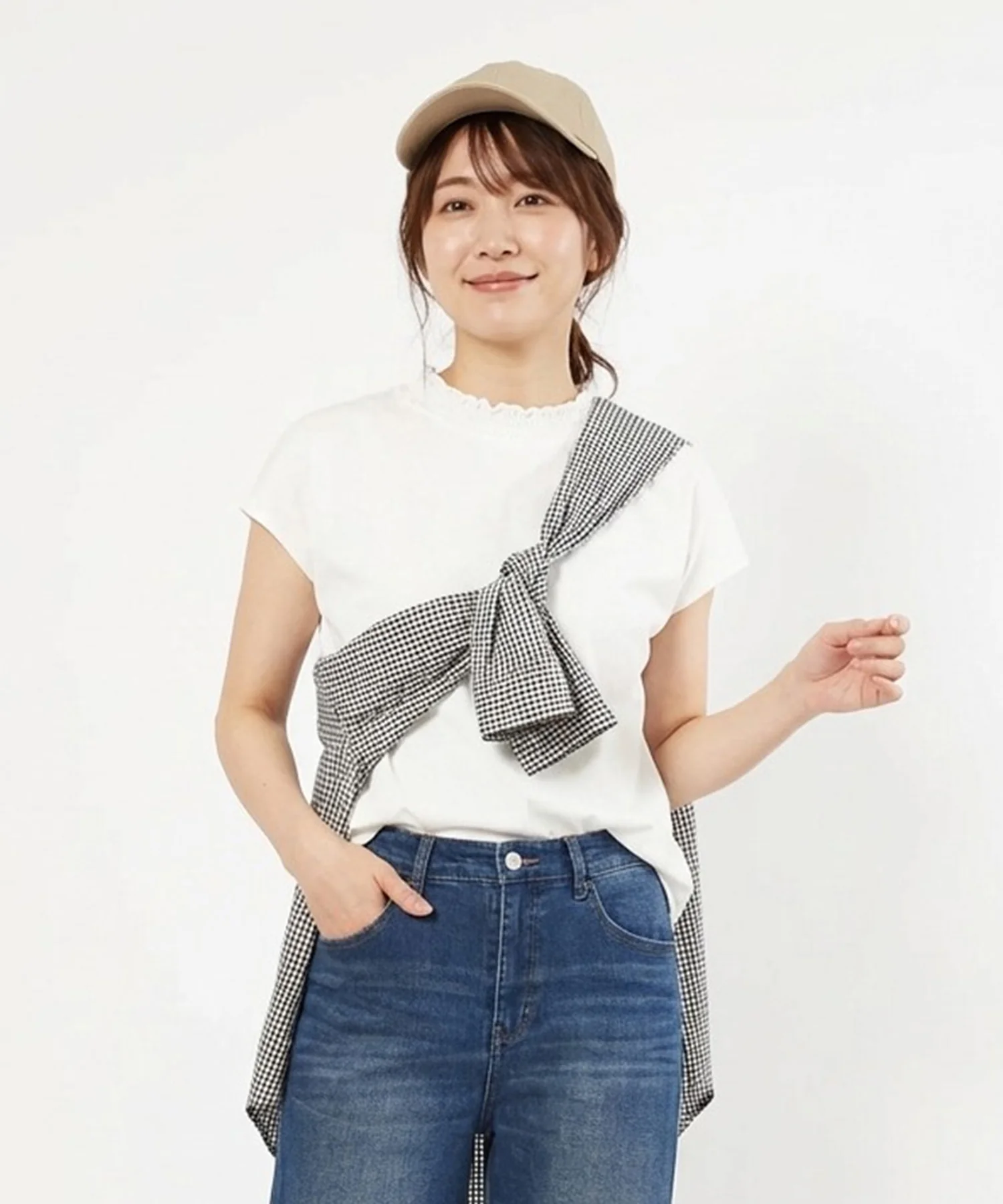 【接触冷感】衿シャーリングフレンチTシャツ - Image 10