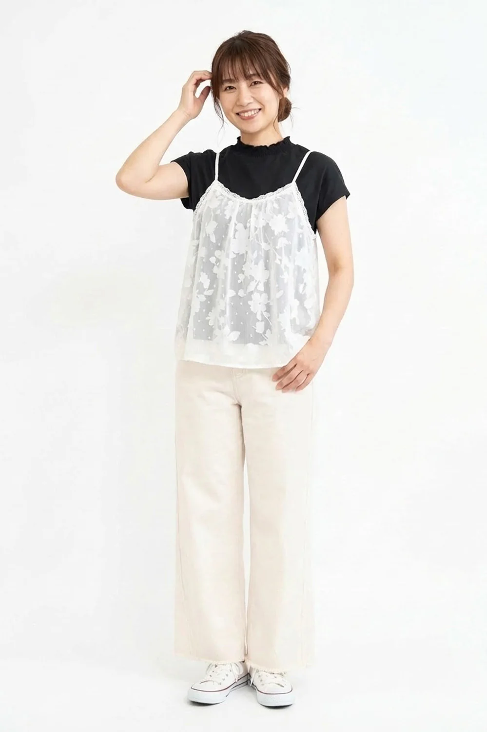 【接触冷感】衿シャーリングフレンチTシャツ - Image 11
