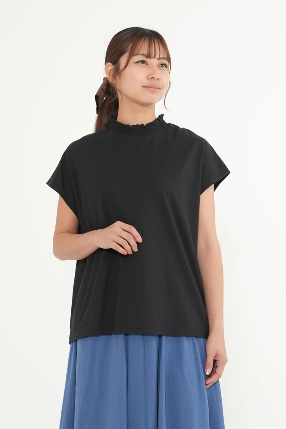 【接触冷感】衿シャーリングフレンチTシャツ - Image 14