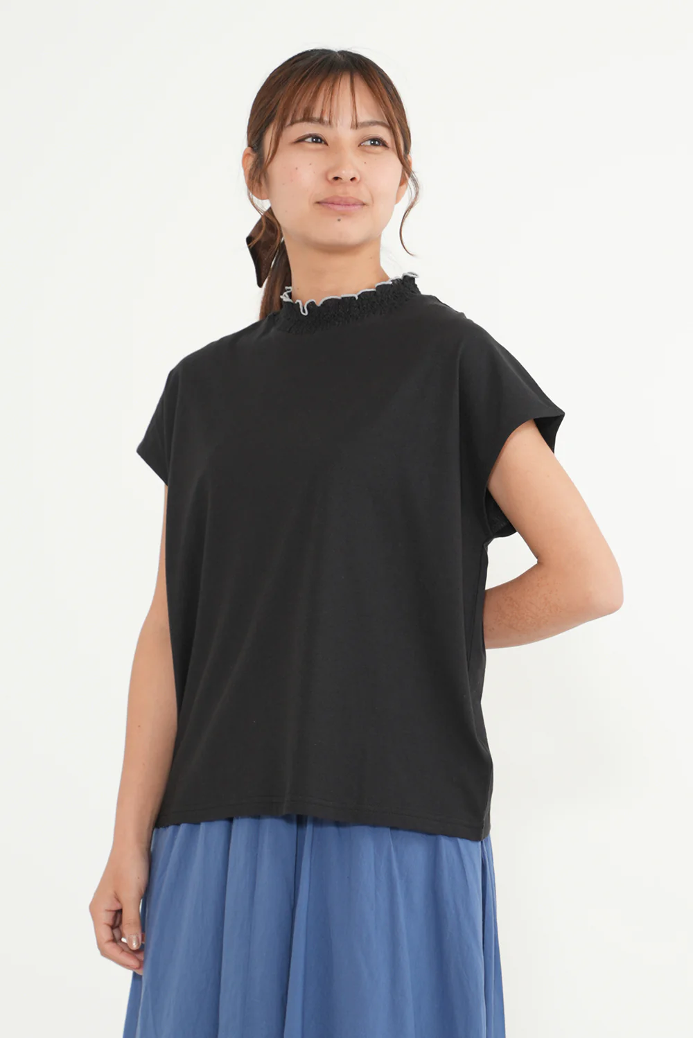【接触冷感】衿シャーリングフレンチTシャツ - Image 17