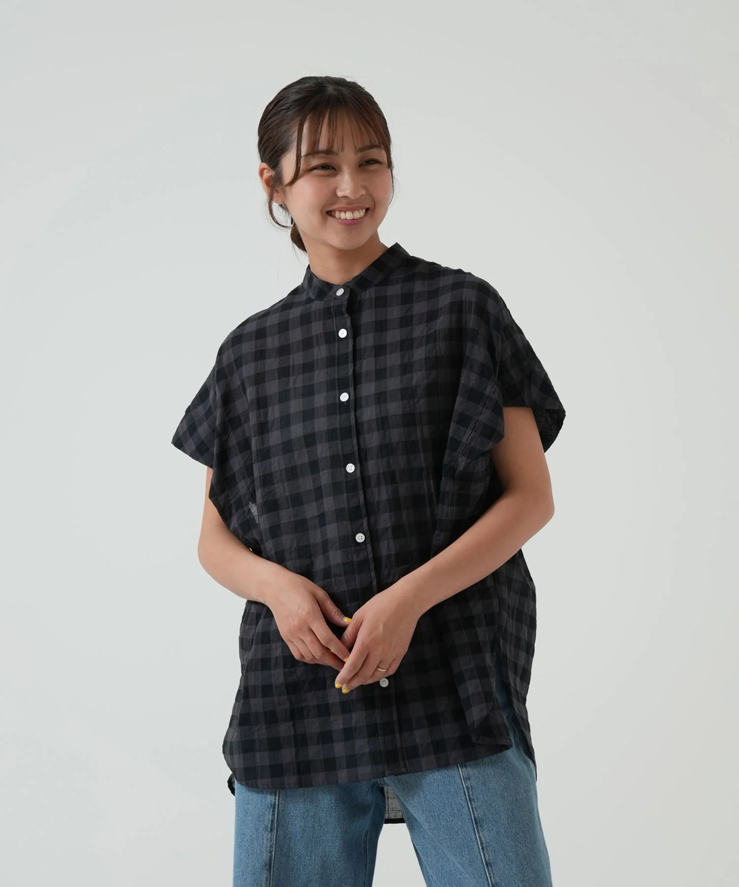 肩タックポンチョチュニック - Image 3