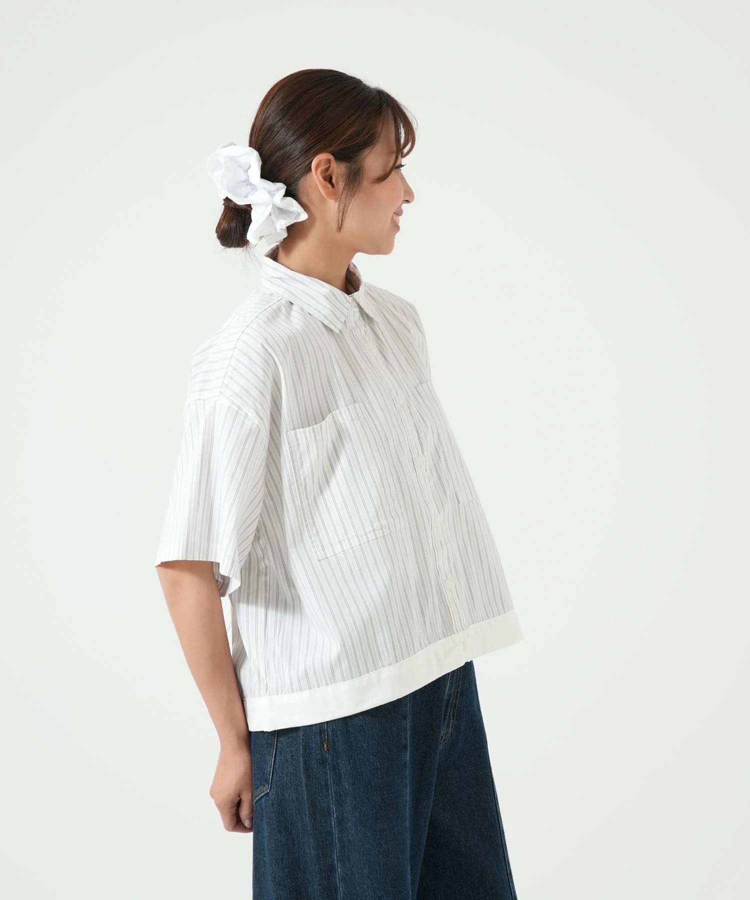マルチストライプドロストクロップドシャツ - Image 7