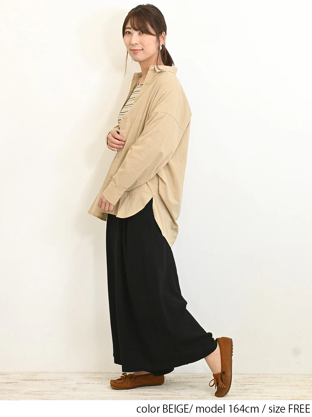 cottonウオッシュ袖タックBIGシャツ - Image 3