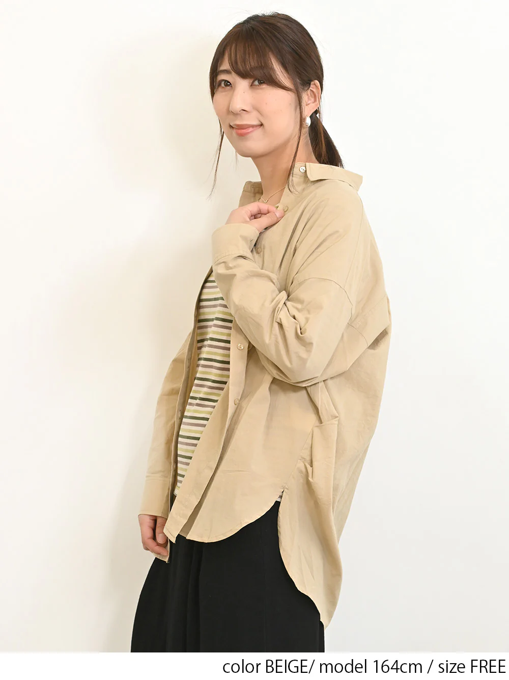 cottonウオッシュ袖タックBIGシャツ - Image 6