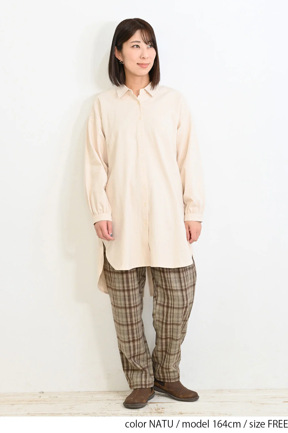 ソフト綿起毛バックスリットチュニック - Image 3