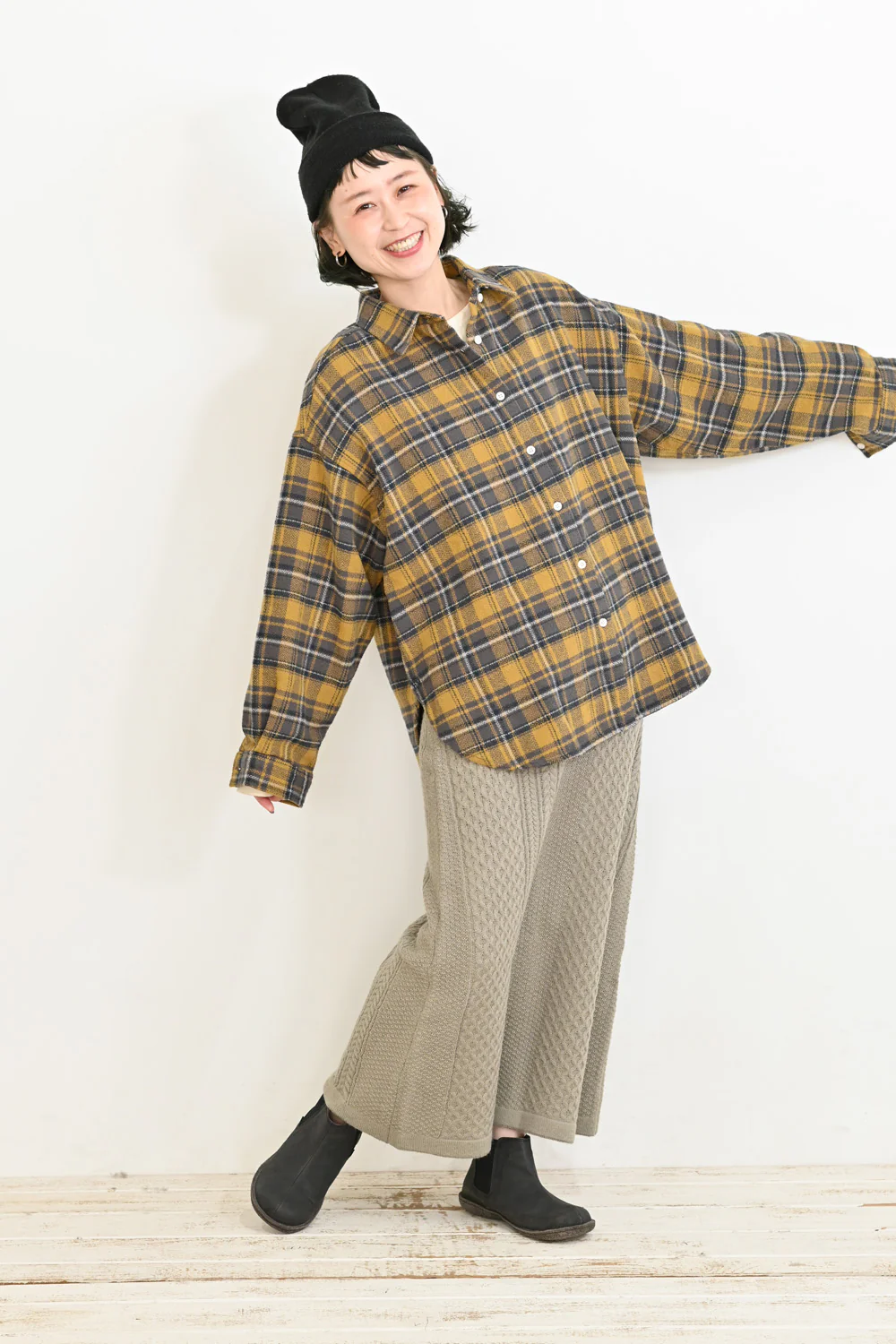 ヘリンボン起毛BIGシャツ - Image 5