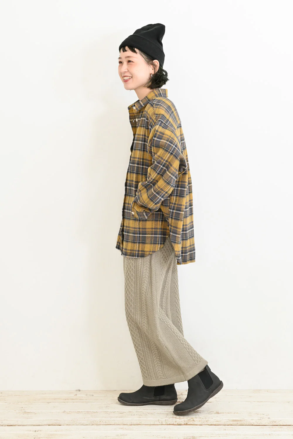 ヘリンボン起毛BIGシャツ - Image 8