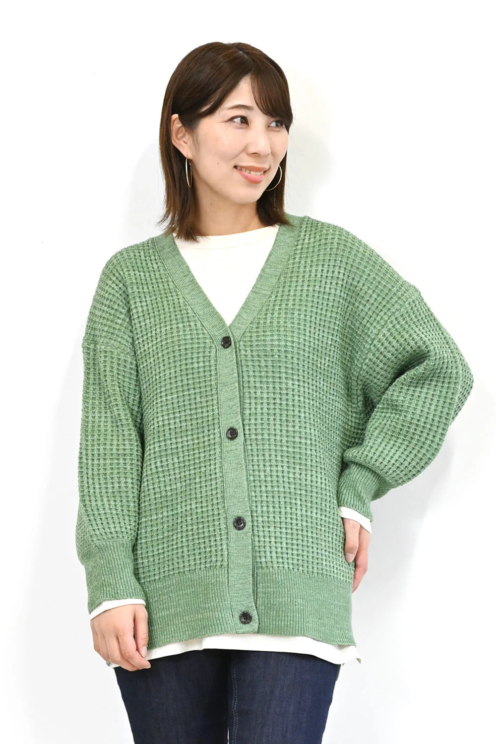 ワッフルニットカーディガン - Image 3