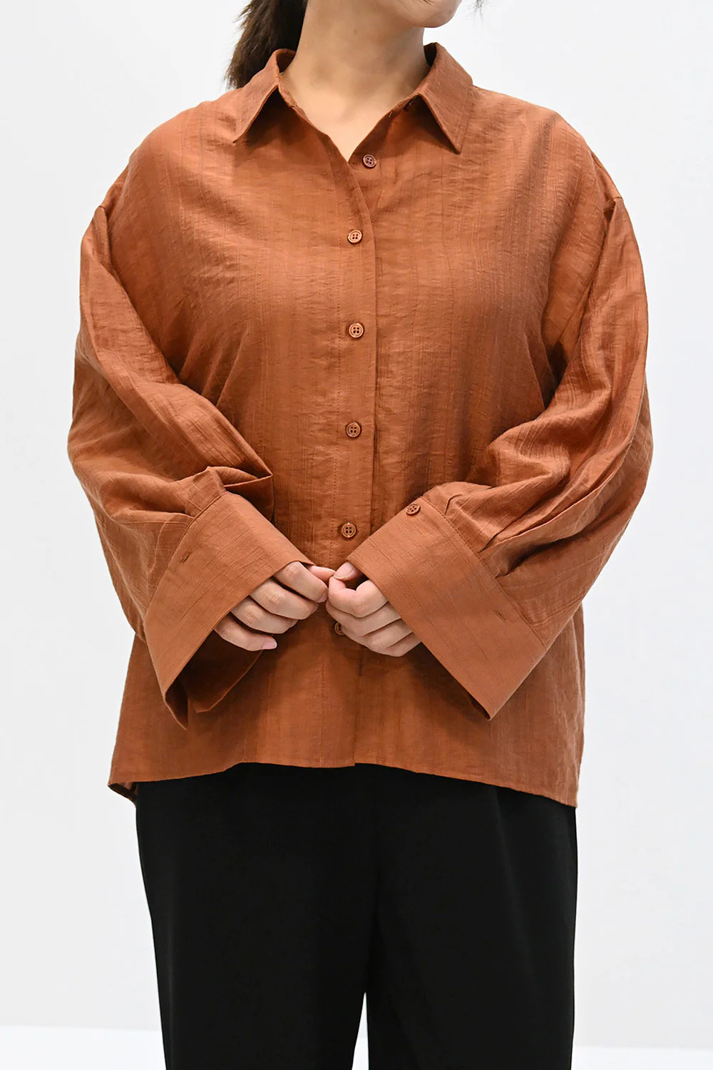 シアーストライプワイドスリーブシャツ - Image 3