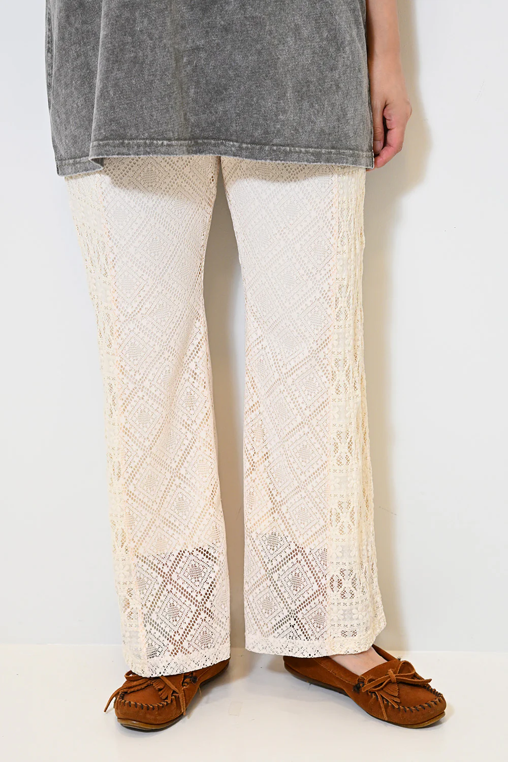 レース切替ブーツカットパンツ - Image 3