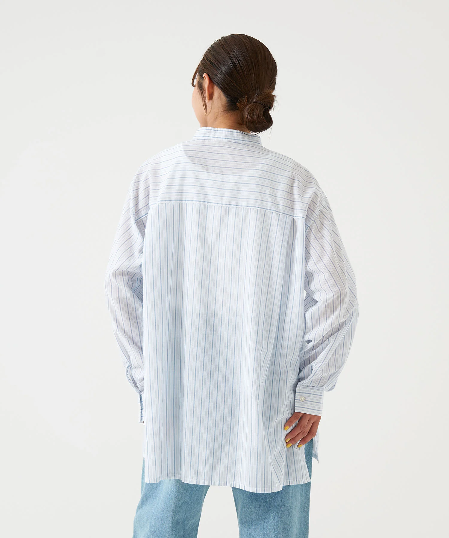 裾スリット長袖前開きチュニック - Image 13