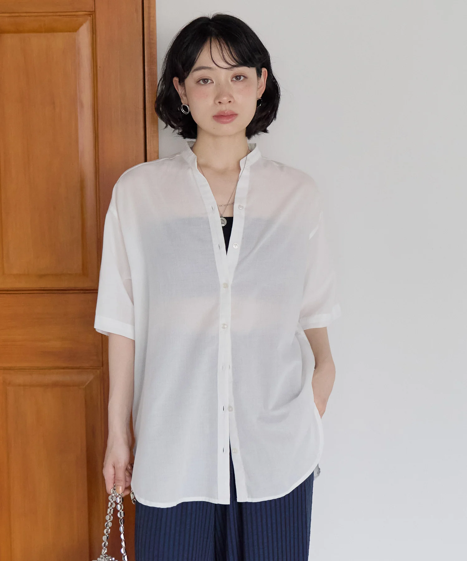 バックデザイン前開きスキッパーチュニック - Image 3