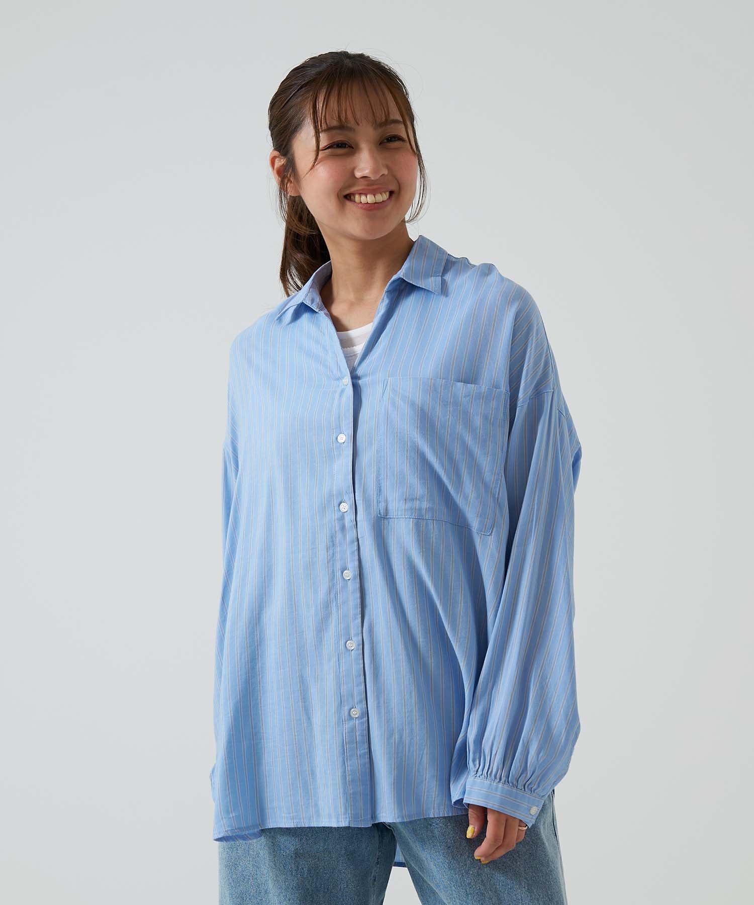 コットンレーヨンビッグシャツ長袖チュニック - Image 11
