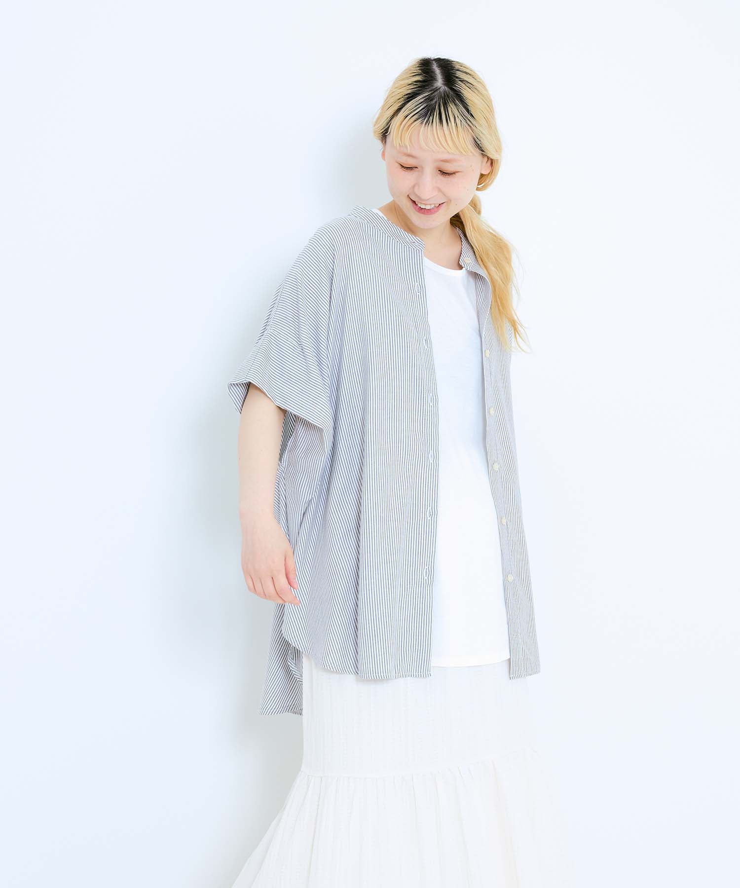 冷感袖折り返しタックチュニック - Image 14