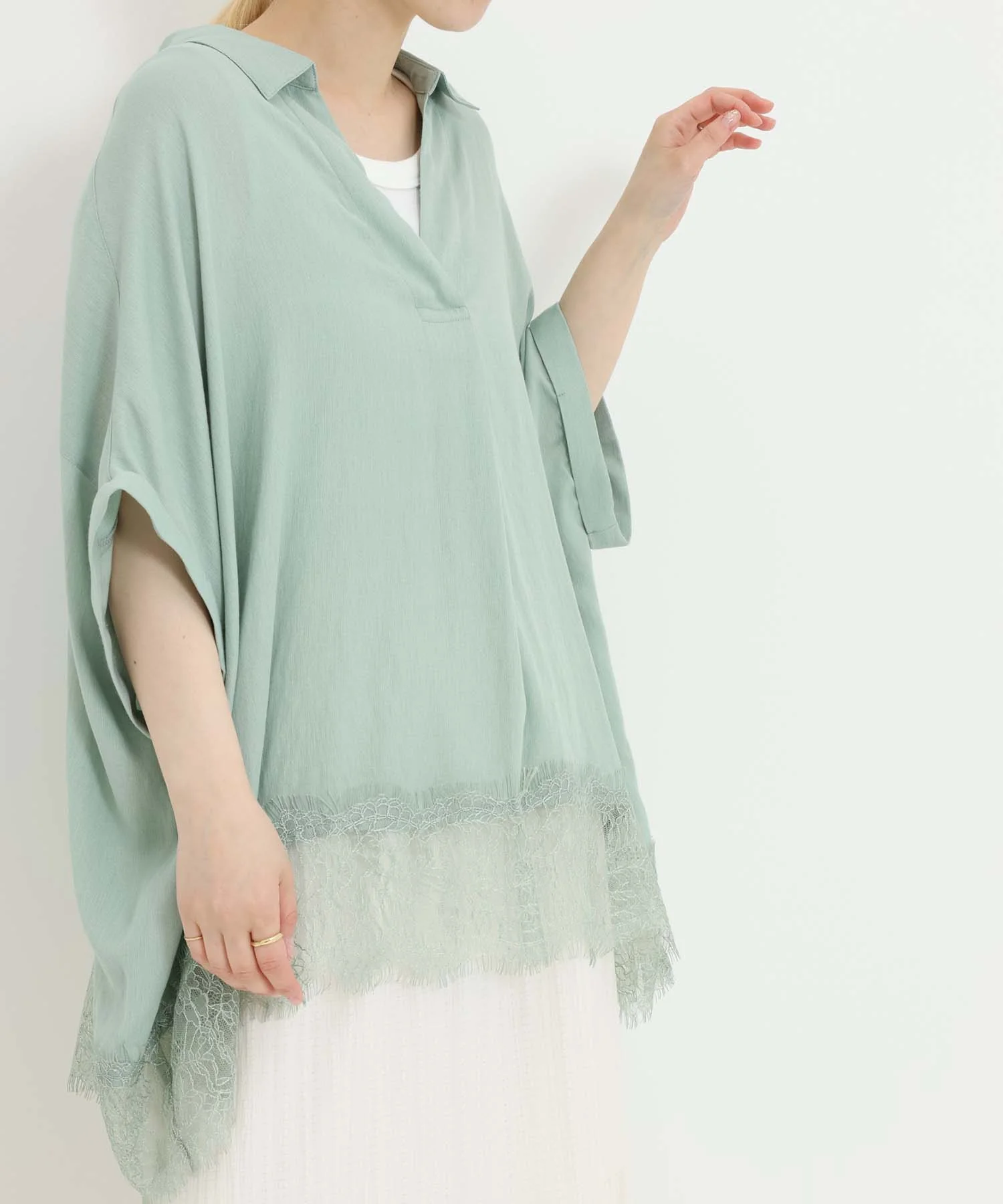《7月3日入荷予定》裾レーススキッパーブラウス - Image 22