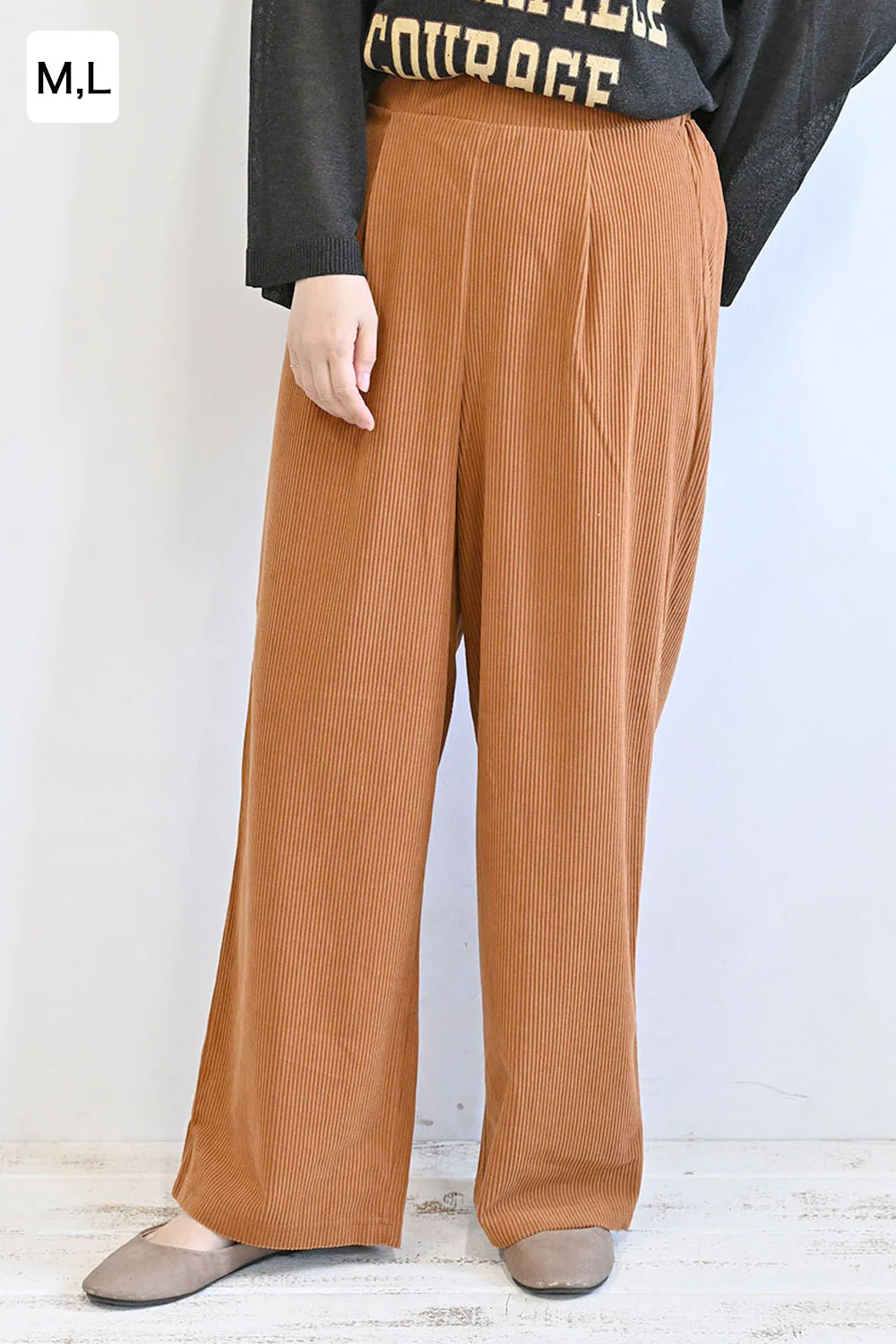 カットコーディロイタックワイドパンツ - Image 3