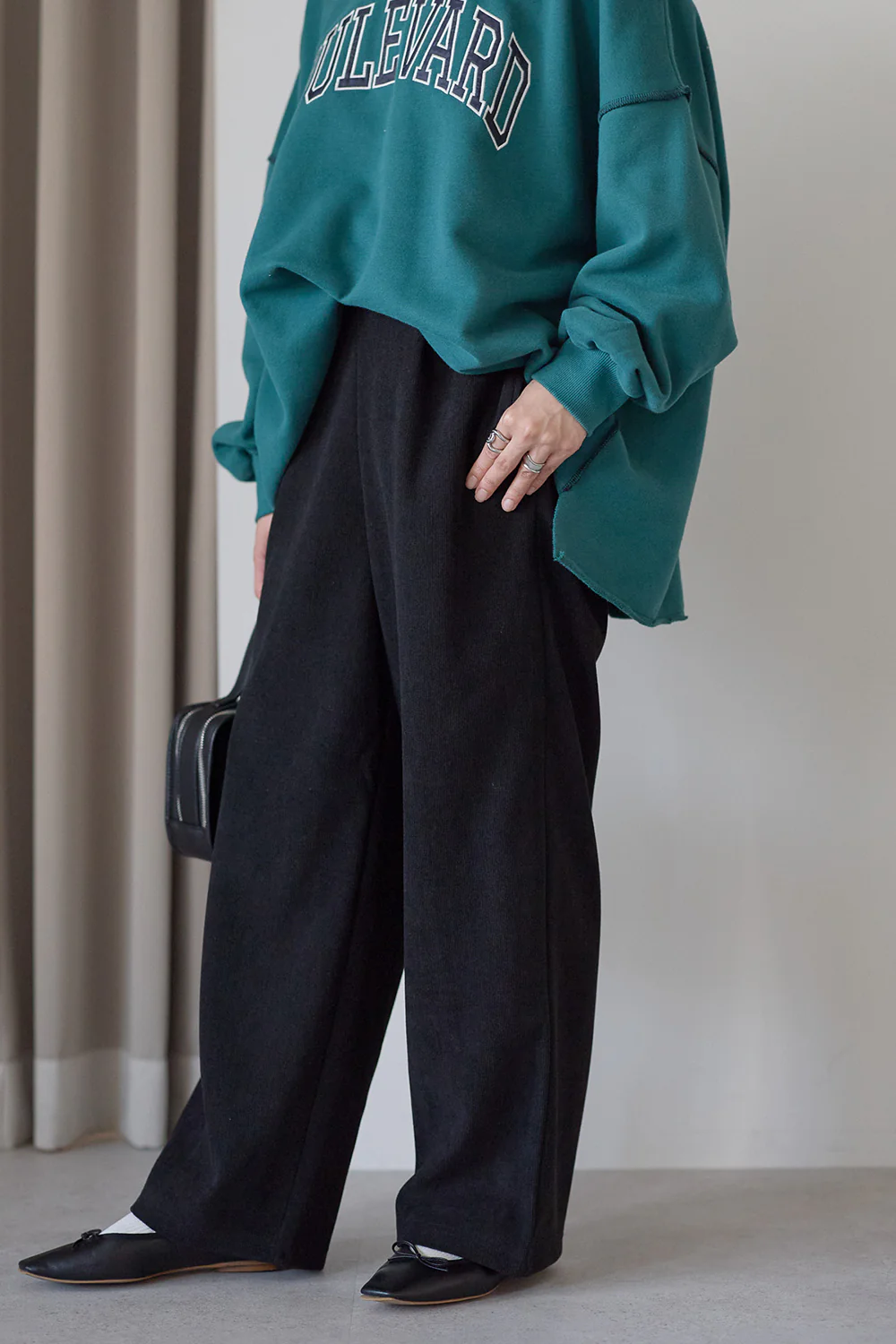 コーデュロイ裏ボンディングワイドパンツ - Image 2