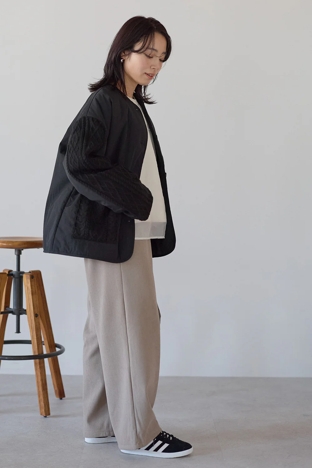 ニットケーブル切替中綿ジャケット - Image 27