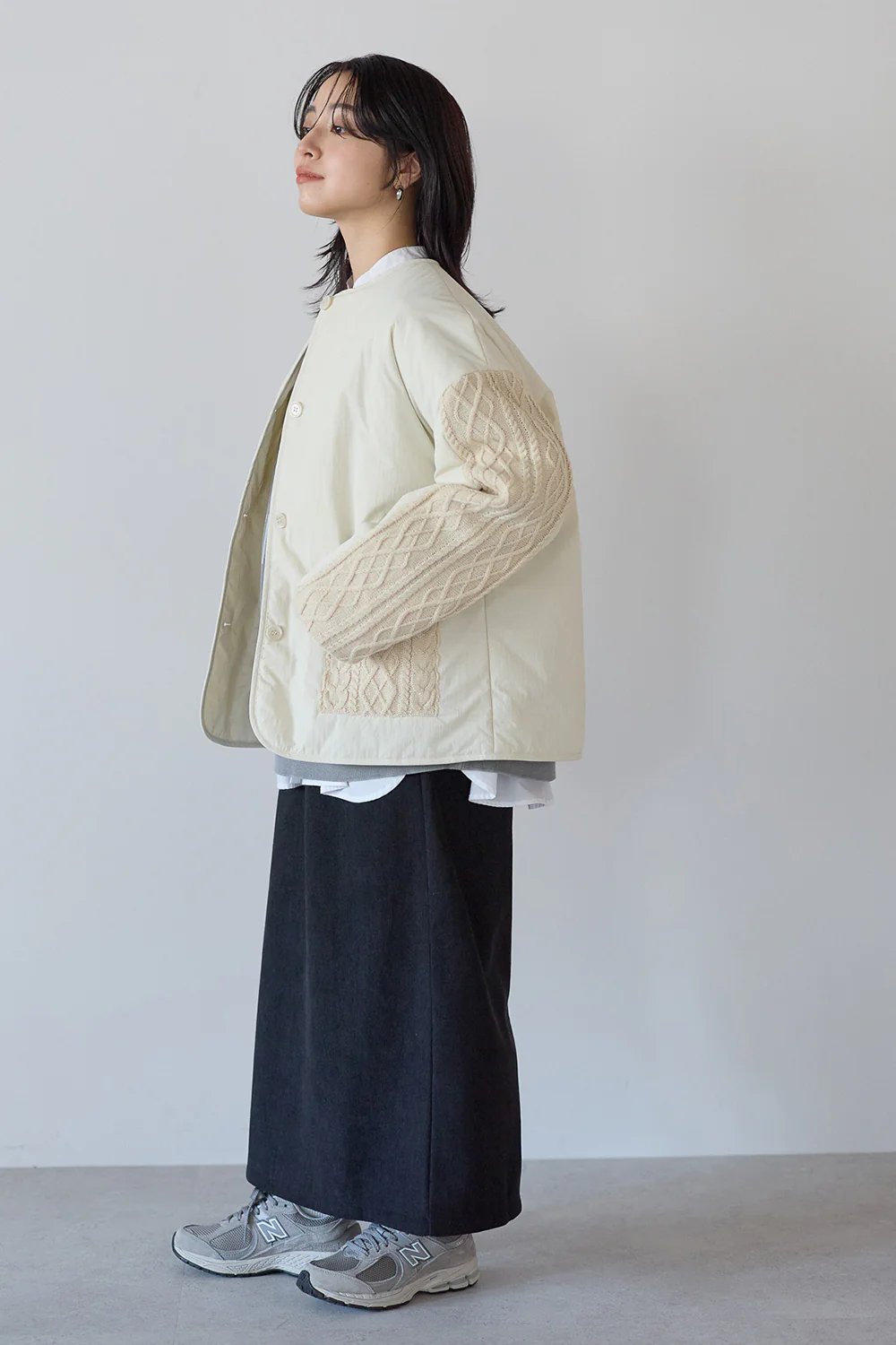 ニットケーブル切替中綿ジャケット - Image 37